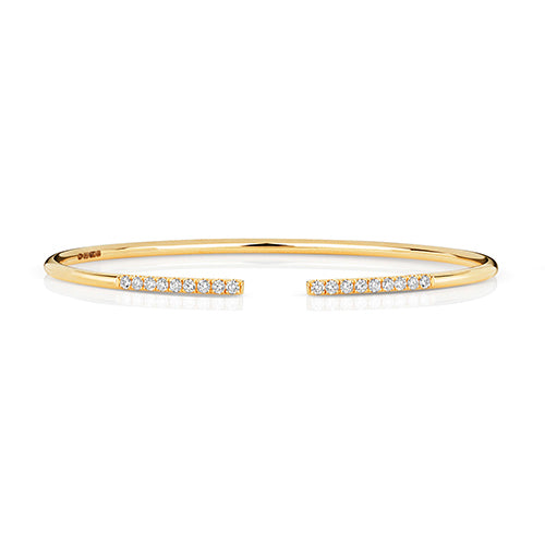 18ct Yellow Gold Diamond Open Bangle