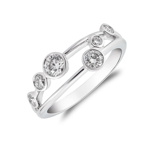 Diamond Bubble Ring 0.61ct in 18ct White Gold