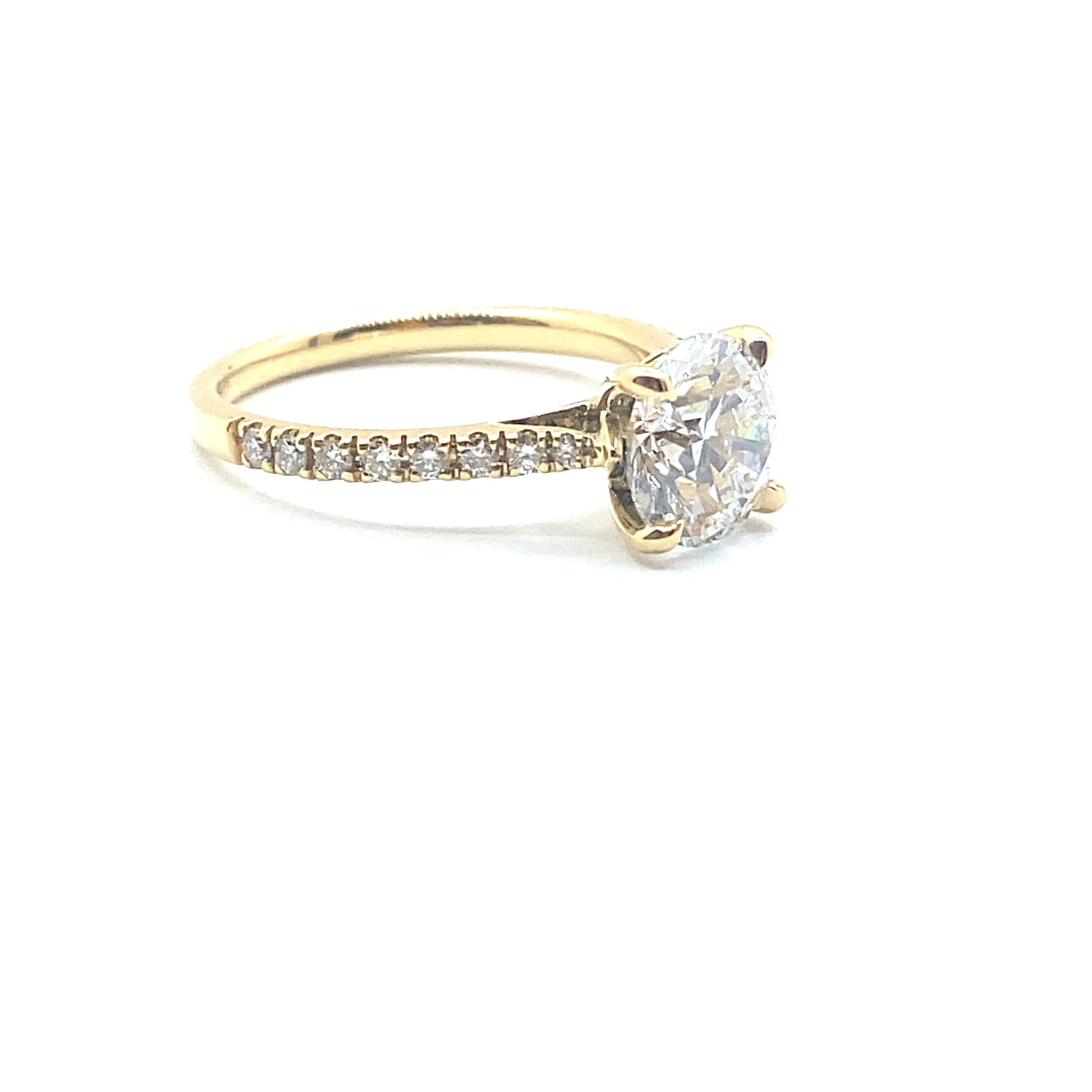 Bespoke 1.90ct E, VS1 Round Brilliant Diamond 18ct Yellow Gold Engagement Ring