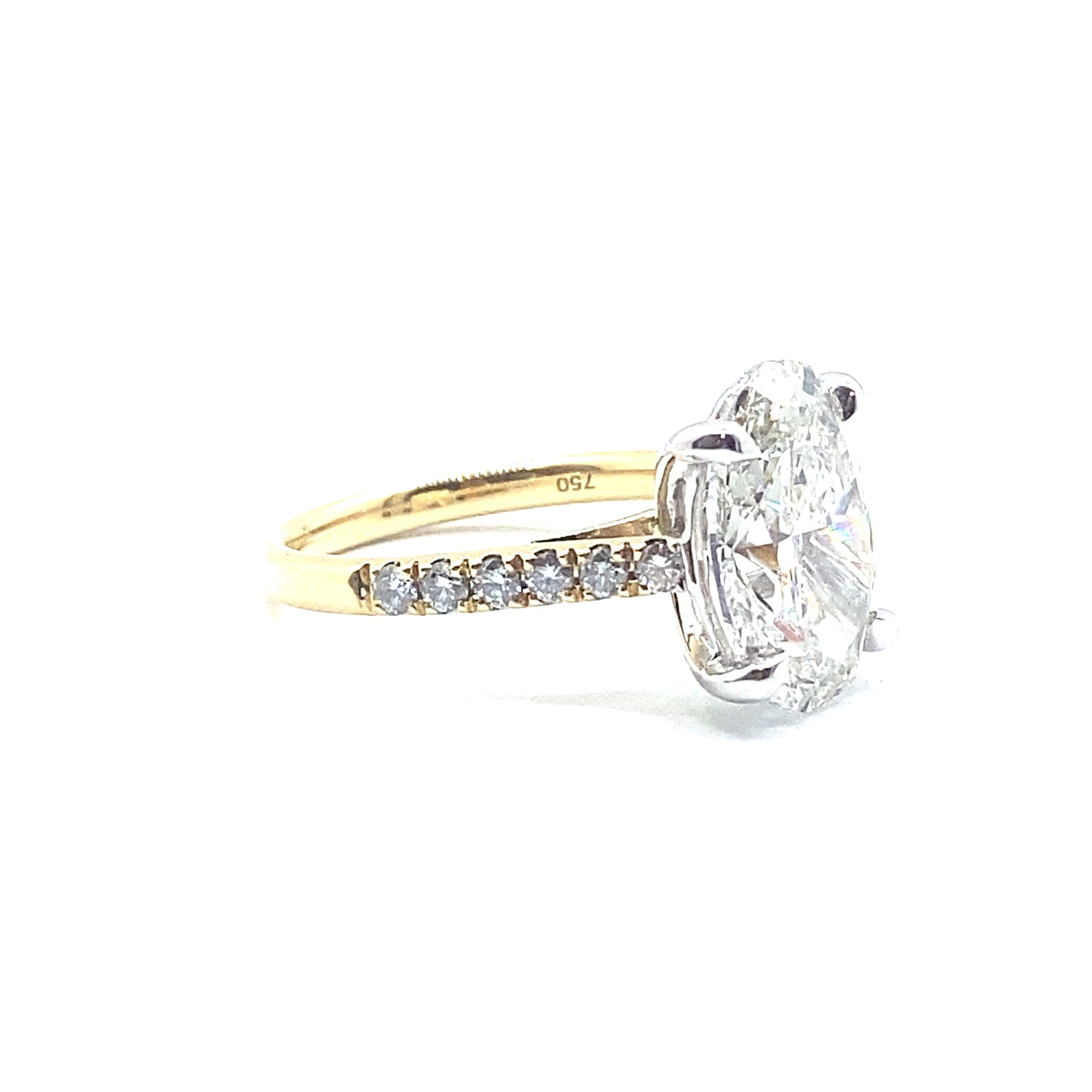 Bespoke 4.50ct Oval Brilliant Cut Diamond, 18ct Yellow Gold Ring