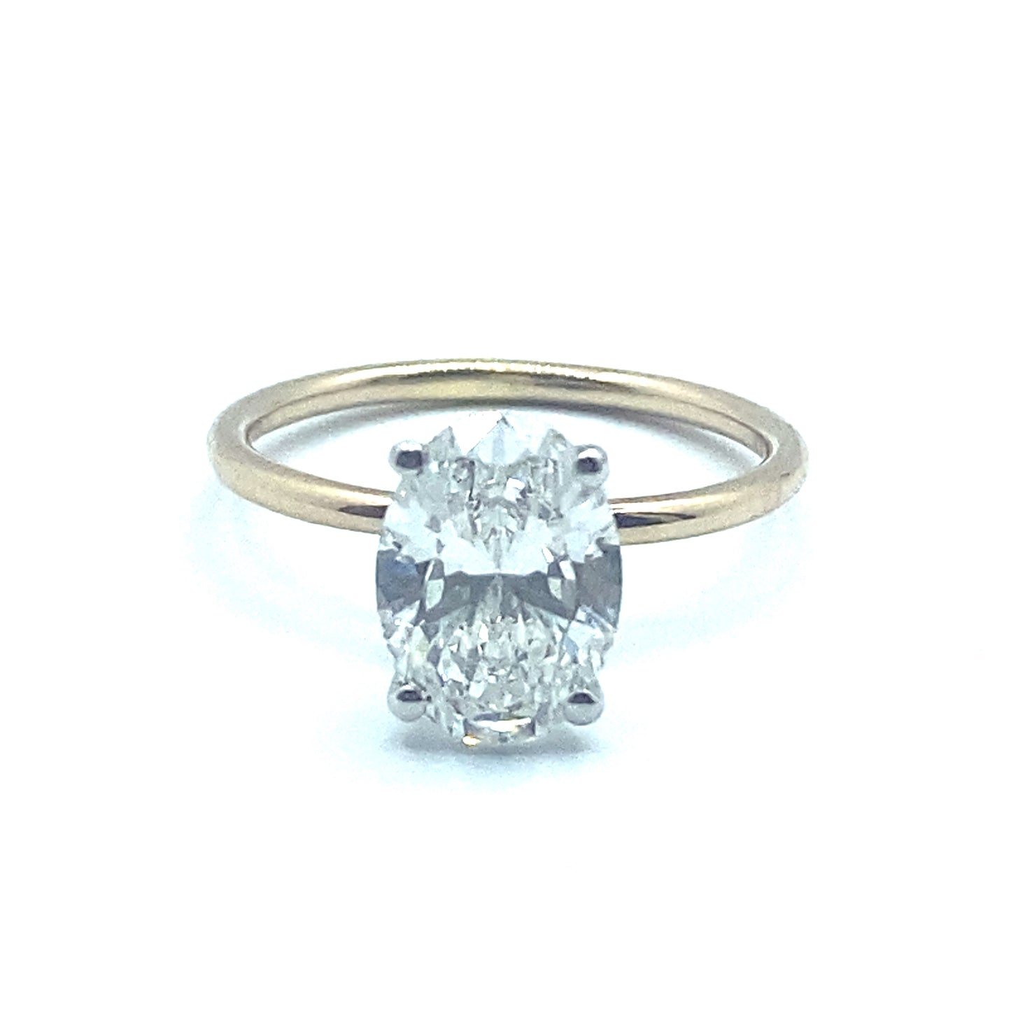 2.05ct LG Diamond Oval Cut Ring in 9ct Yellow and White Gold