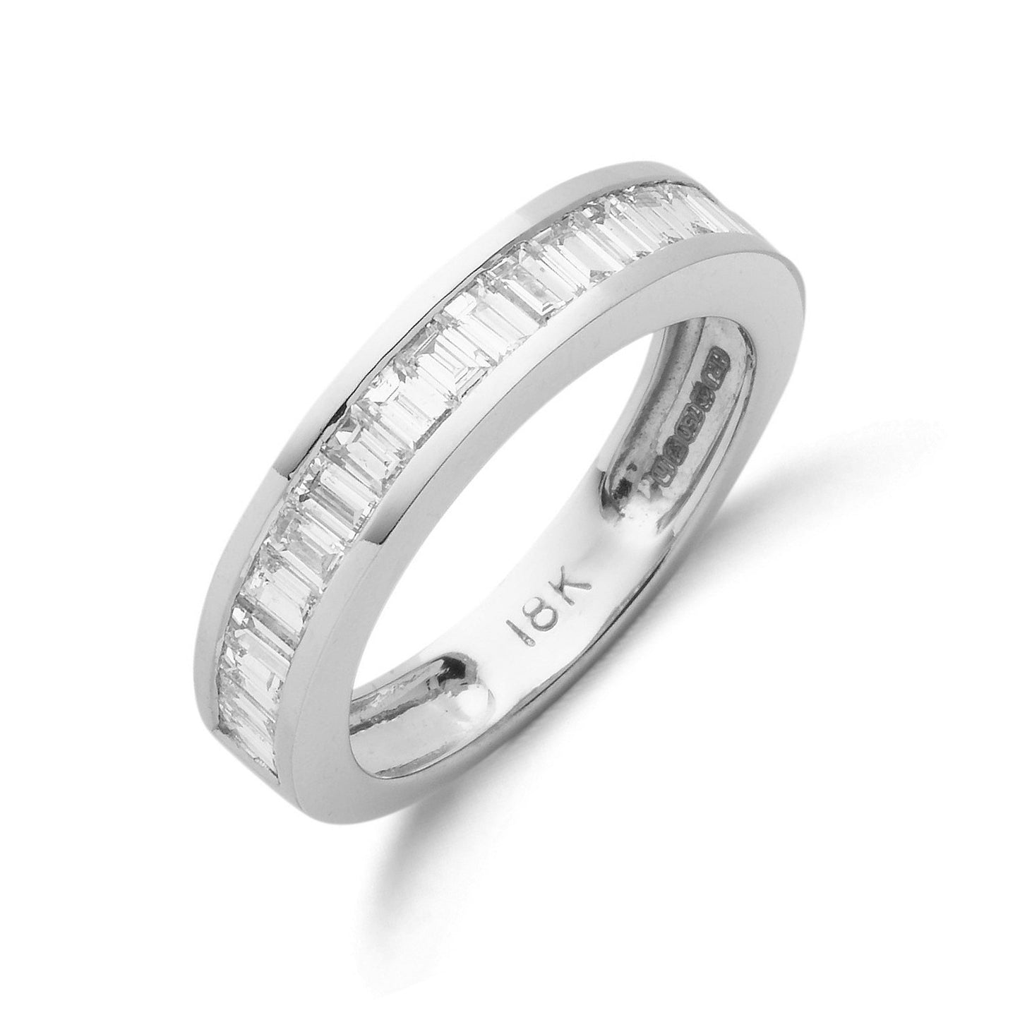 1.00ct Baguette Cut Diamond Half Eternity Ring in 18ct White Gold