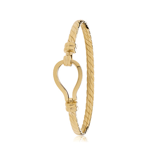 9ct Yellow Gold Ladies Hook Rope Bangle