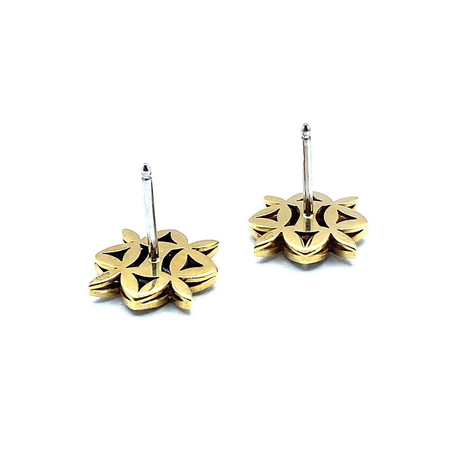 Diamond and 18ct Gold Floral Design Stud Earrings