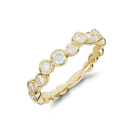 Diamond Bubble Half Eternity Ring 0.50ct in 18ct Yellow Gold