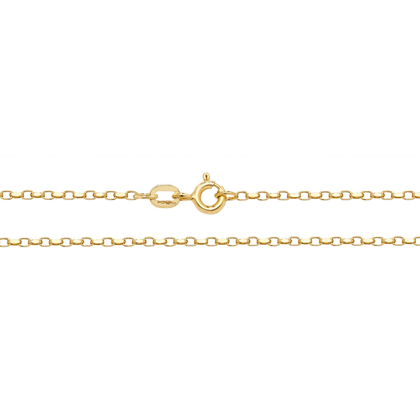 14" Faceted Belcher Chain in 9ct Yellow Gold