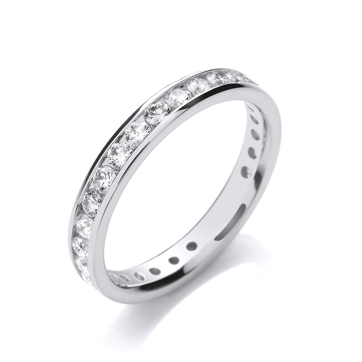 Channel Set Full Eternity 1.00ctw Diamond Ring in 18ct White Gold