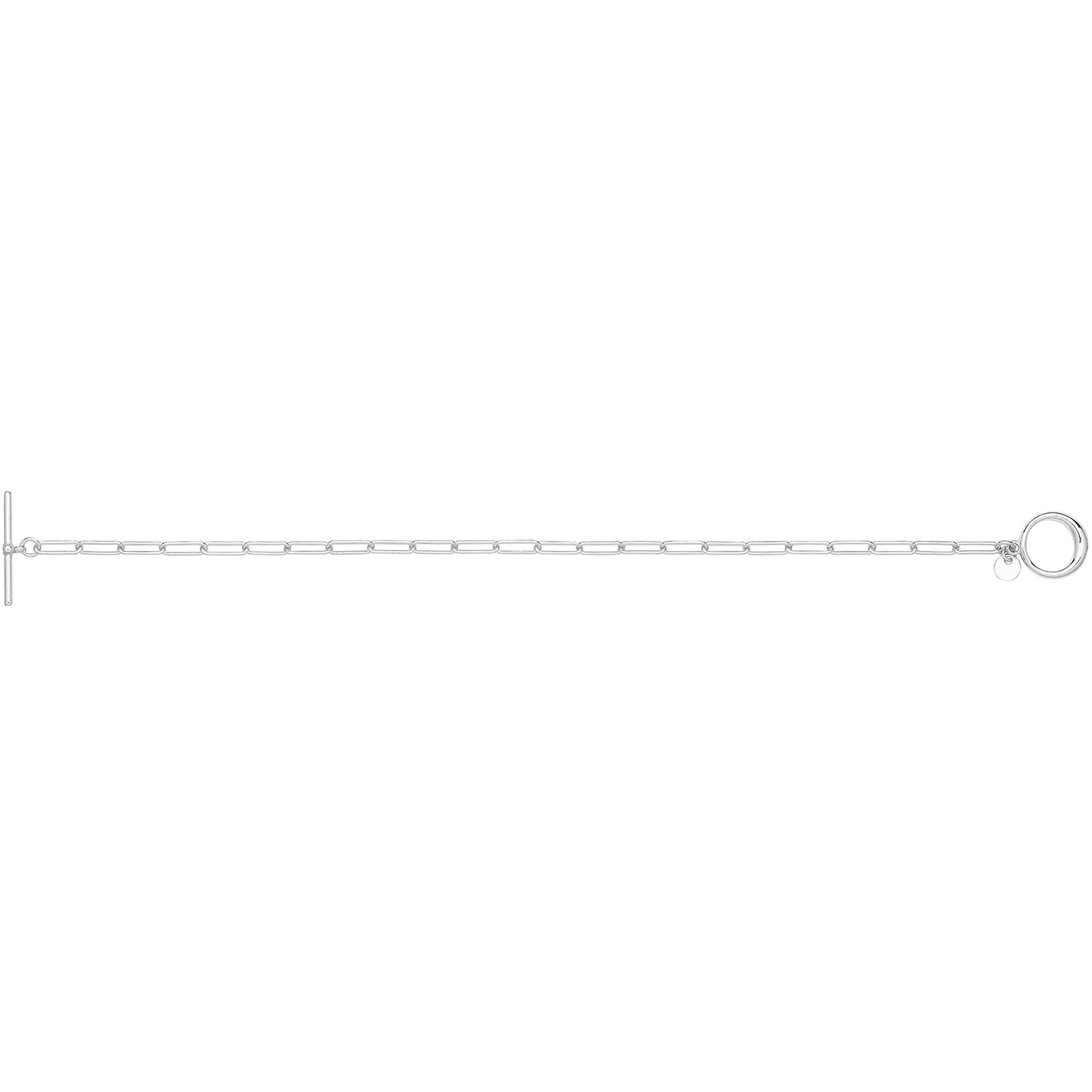 925 Rhodium Plated T-Bar Paperclip Bracelet