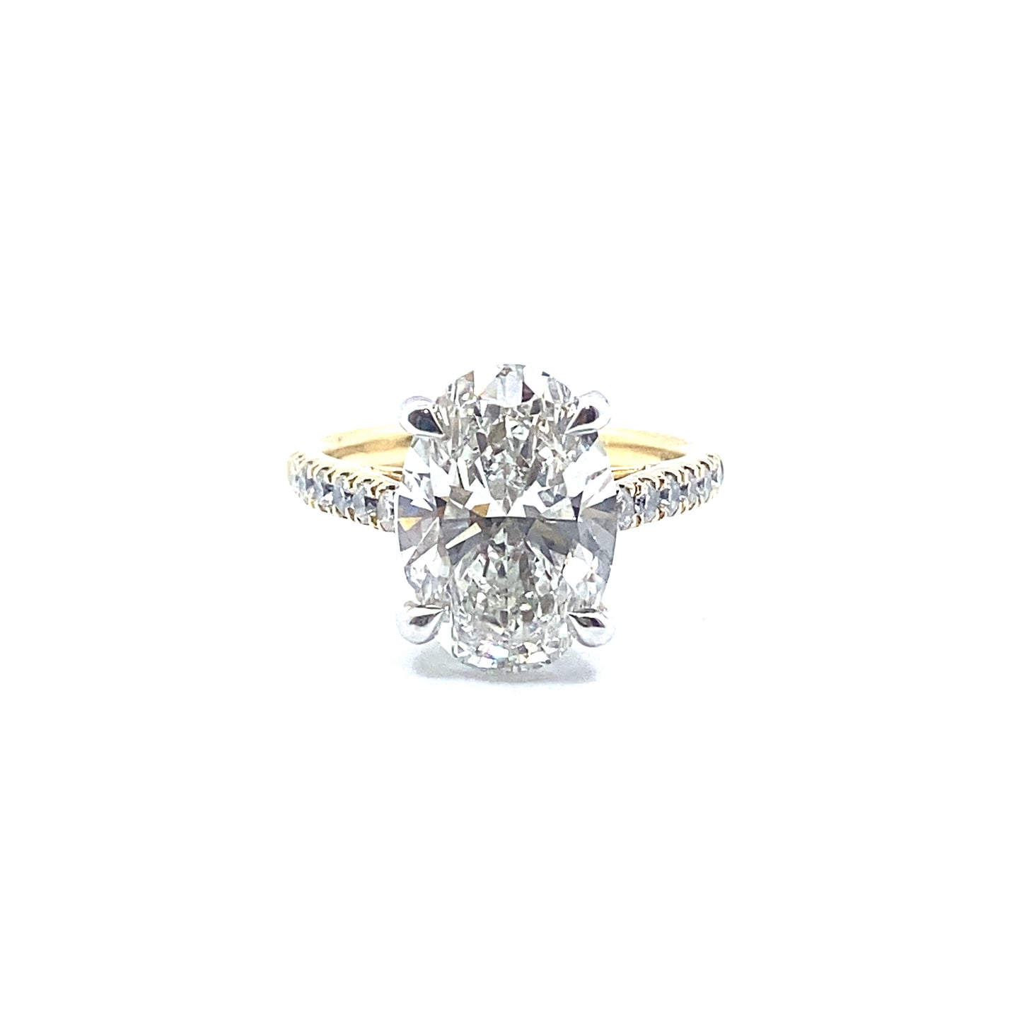 Bespoke 4.50ct Oval Brilliant Cut Diamond, 18ct Yellow Gold Ring