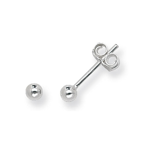 Sterling Silver 3mm Ball Stud Earring