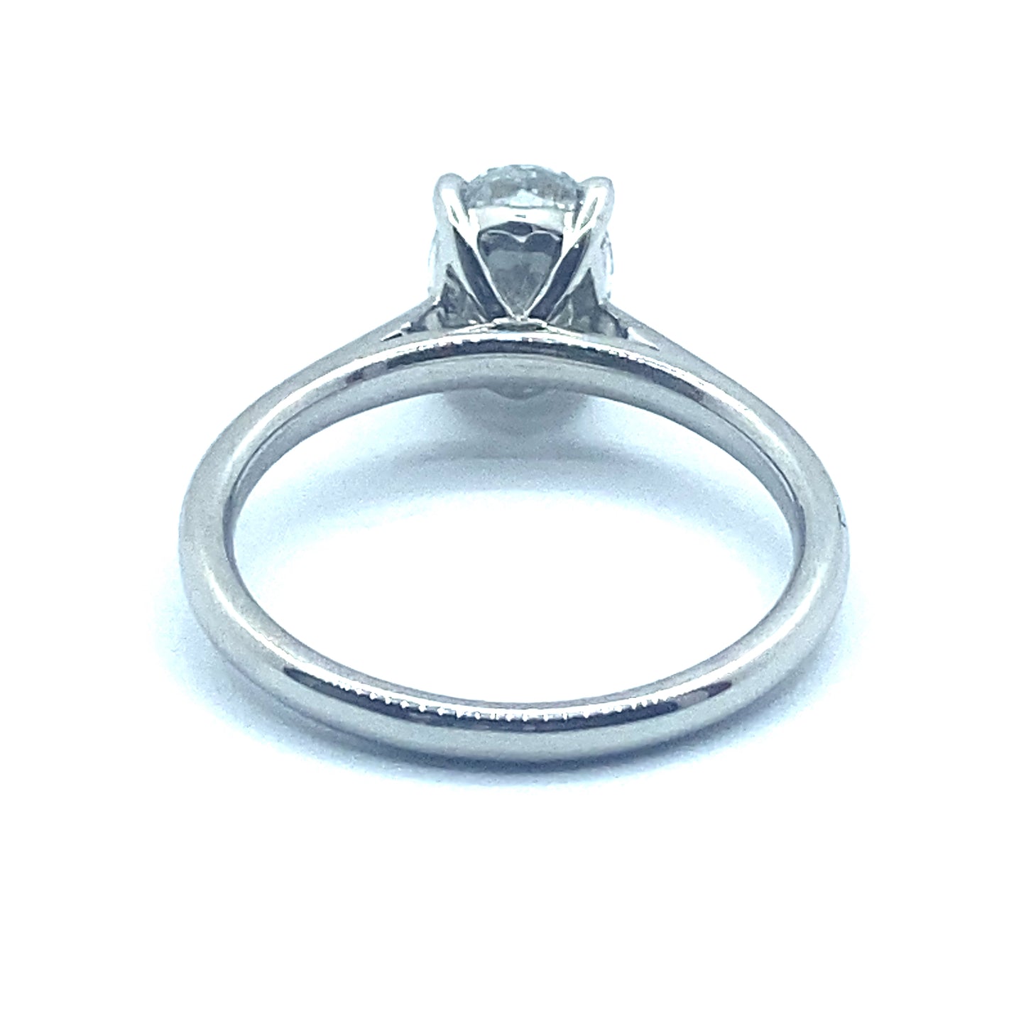 Oval Cut Diamond and Platinum Solitaire Engagement Ring 1.26ct