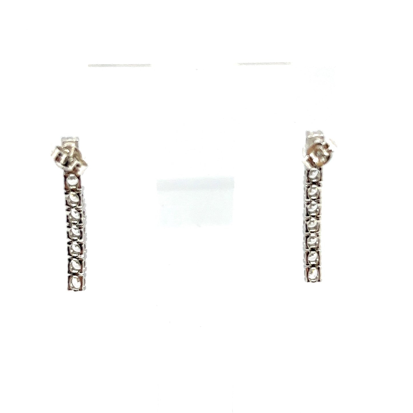 Sterling Silver, Tennis Drop Earrings