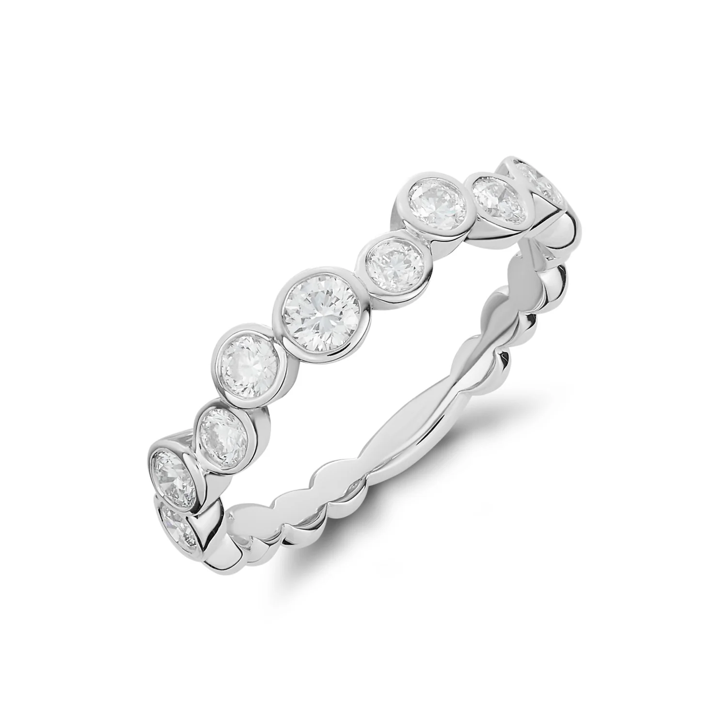 Diamond Bubble Half Eternity Ring 0.50ct in 18ct White Gold