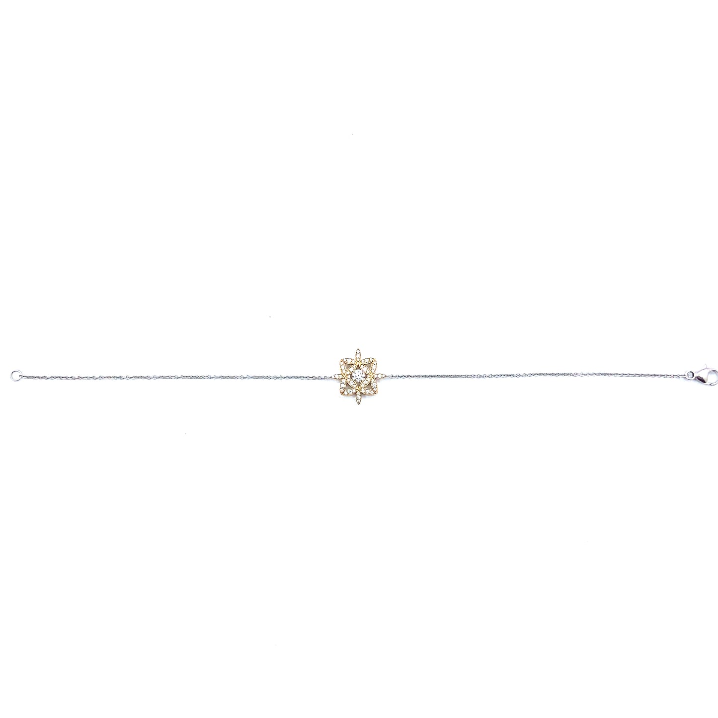 Diamond and 18ct Gold Floral Design Bracelet