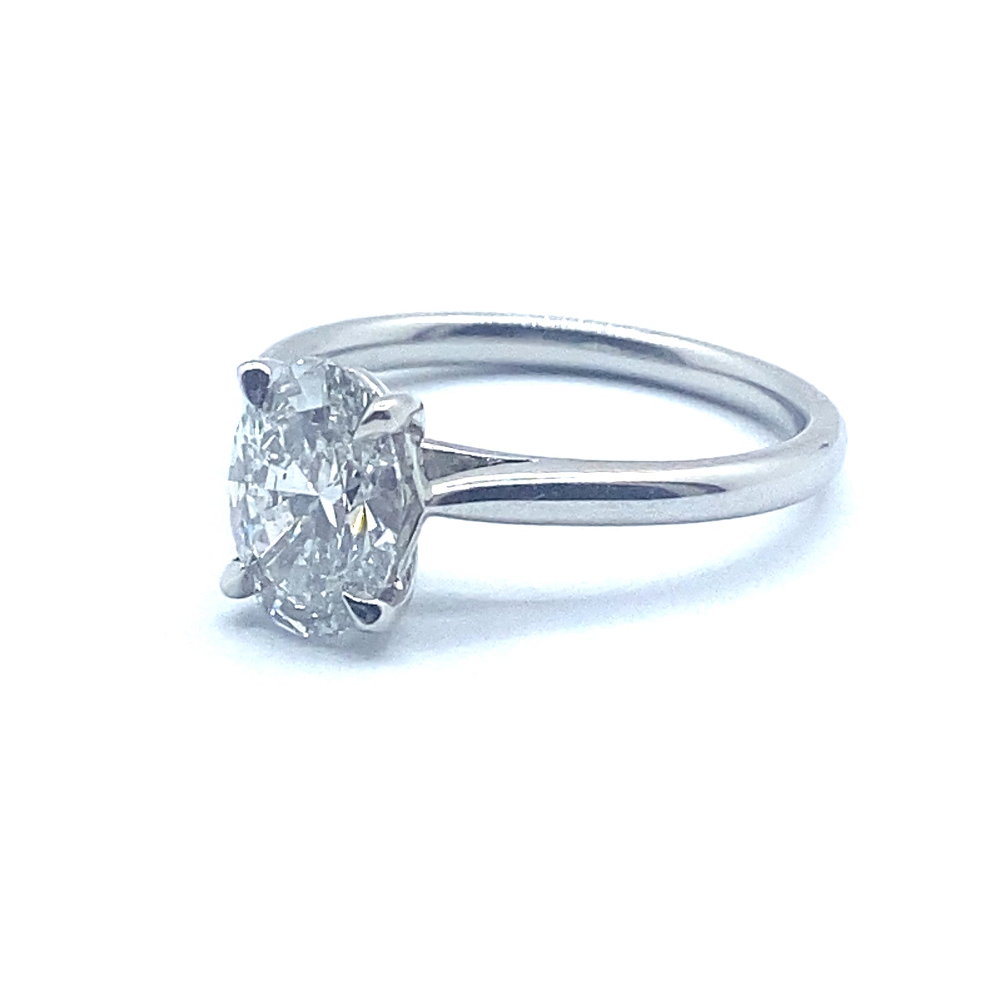 Oval Cut Diamond and Platinum Solitaire Engagement Ring 1.26ct