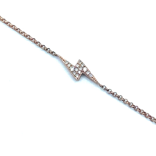 9ct Rose Gold Ziggy Stardust Lightning Diamond Bracelet