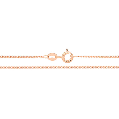 Sterling Silver, 18ct Rose Gold Plated Fine Curb Chain