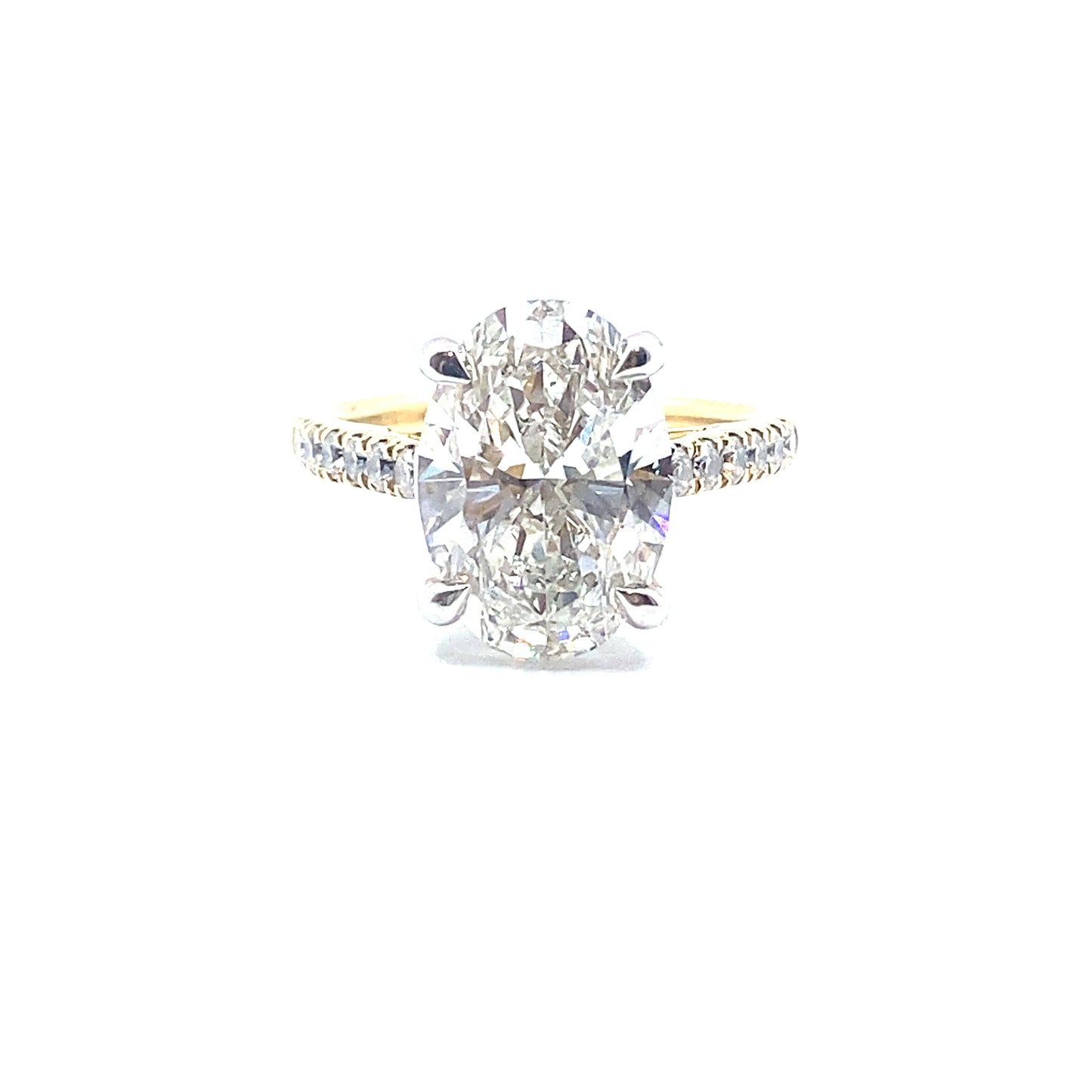 Bespoke 4.50ct Oval Brilliant Cut Diamond, 18ct Yellow Gold Ring