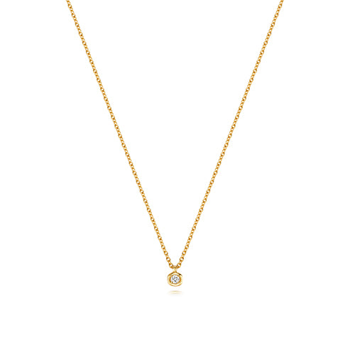 9ct Yellow Gold Delicate Diamond Necklace