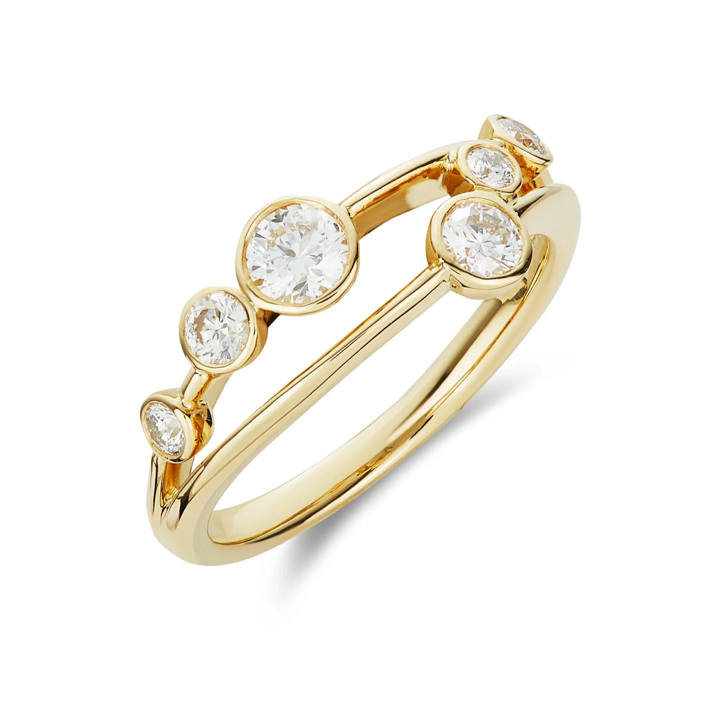 Diamond Bubble Ring 0.60ct in 18ct Yellow Gold