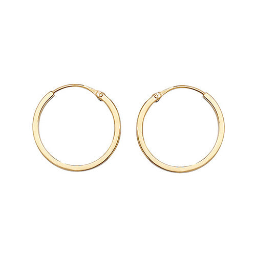 12mm Sleeper Hoops in 9ct Yellow Gold