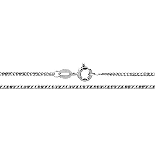 Sterling Silver Rhodium Plated Fine Curb Chain