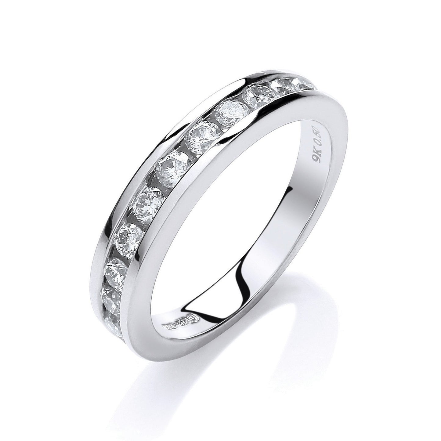 0.50ct Diamond Channel Set Half Eternity Ring in 9ct White Gold