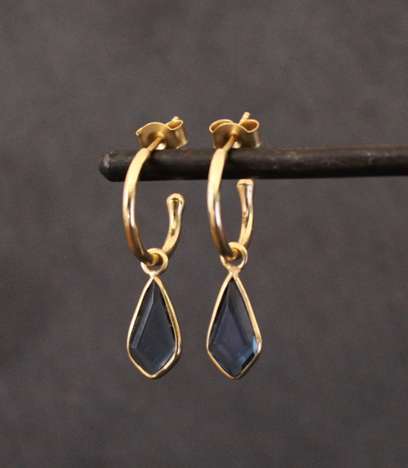 18ct Gold Vermeil Kite Shape Kynite Drop Earrings