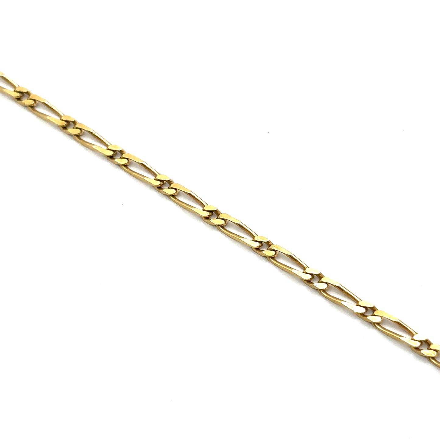 18ct Yellow Gold, 7" Figaro Chain Bracelet