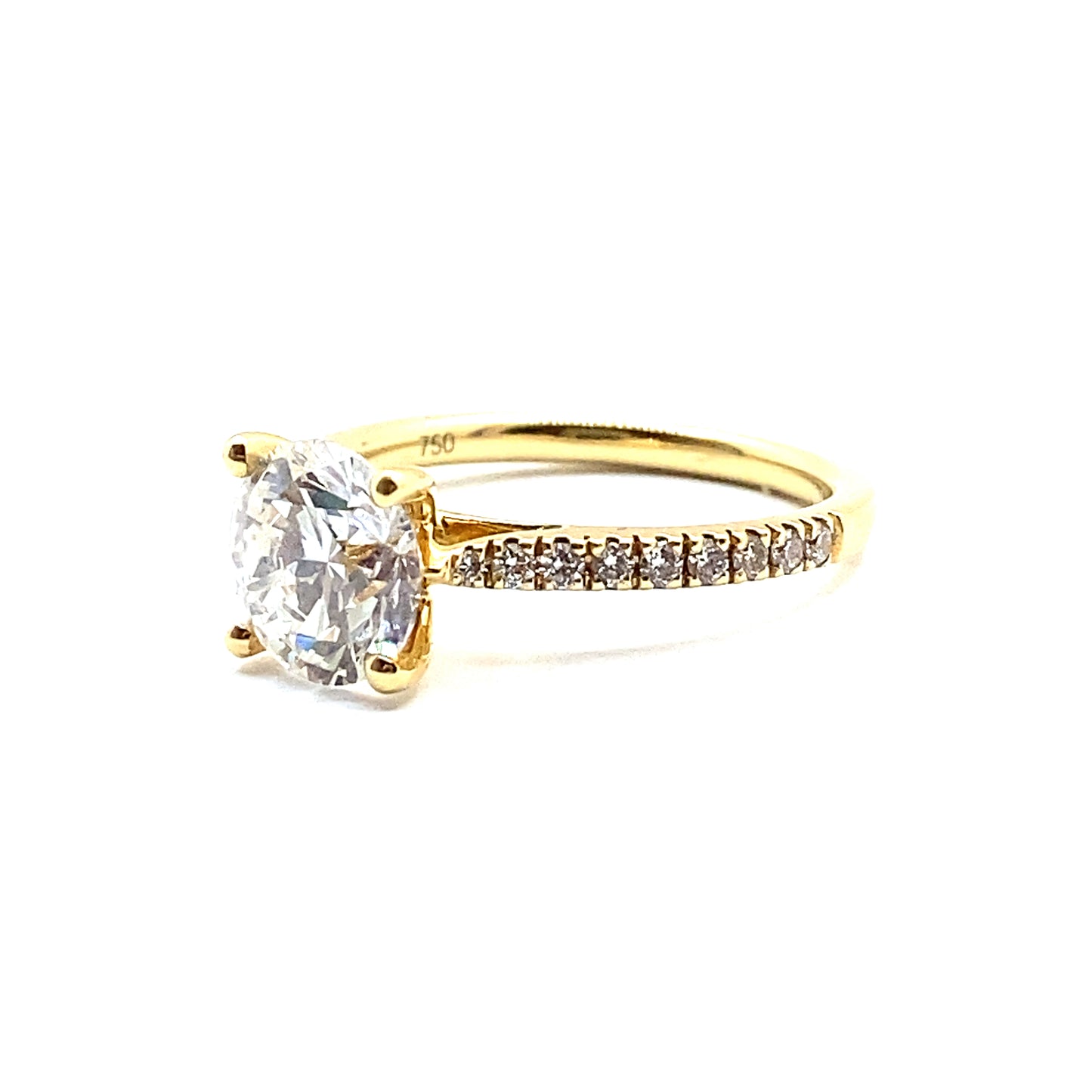 Bespoke 1.83ct E, VS2 Lab Grown Diamond 18ct Yellow Gold Engagement Ring