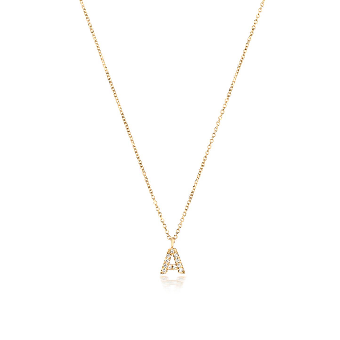 18ct Gold and Diamond Alphabet Initial Pendant and Chain