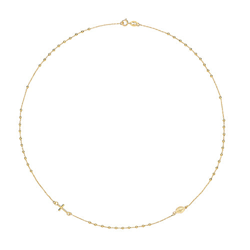 9ct Yellow Gold 16" Rosary Necklace