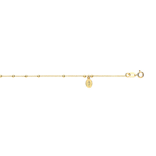 9ct Yellow Gold Cross and Rosary Bracelet