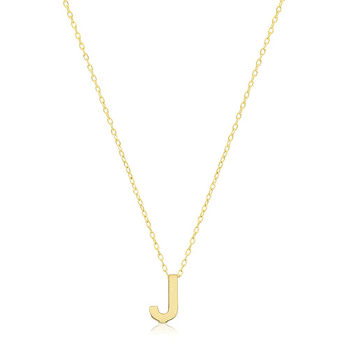 9ct Yellow Gold Initial Necklace 'J'