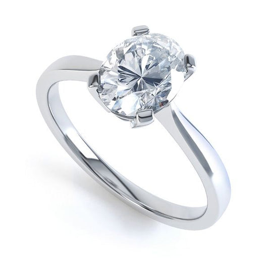 Oval Cut 1.20ct Diamond solitaire ring tapered shank