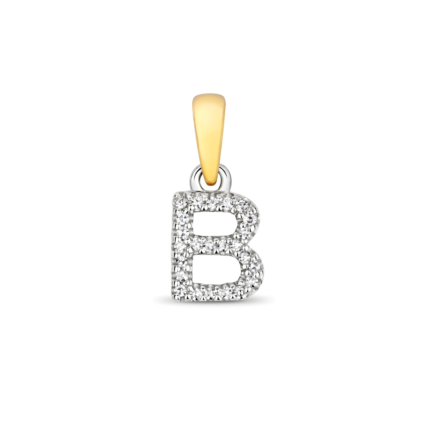 Diamond and 9ct Gold "B" Initial Pendant