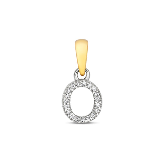 Diamond and 9ct Gold "O" Initial Pendant