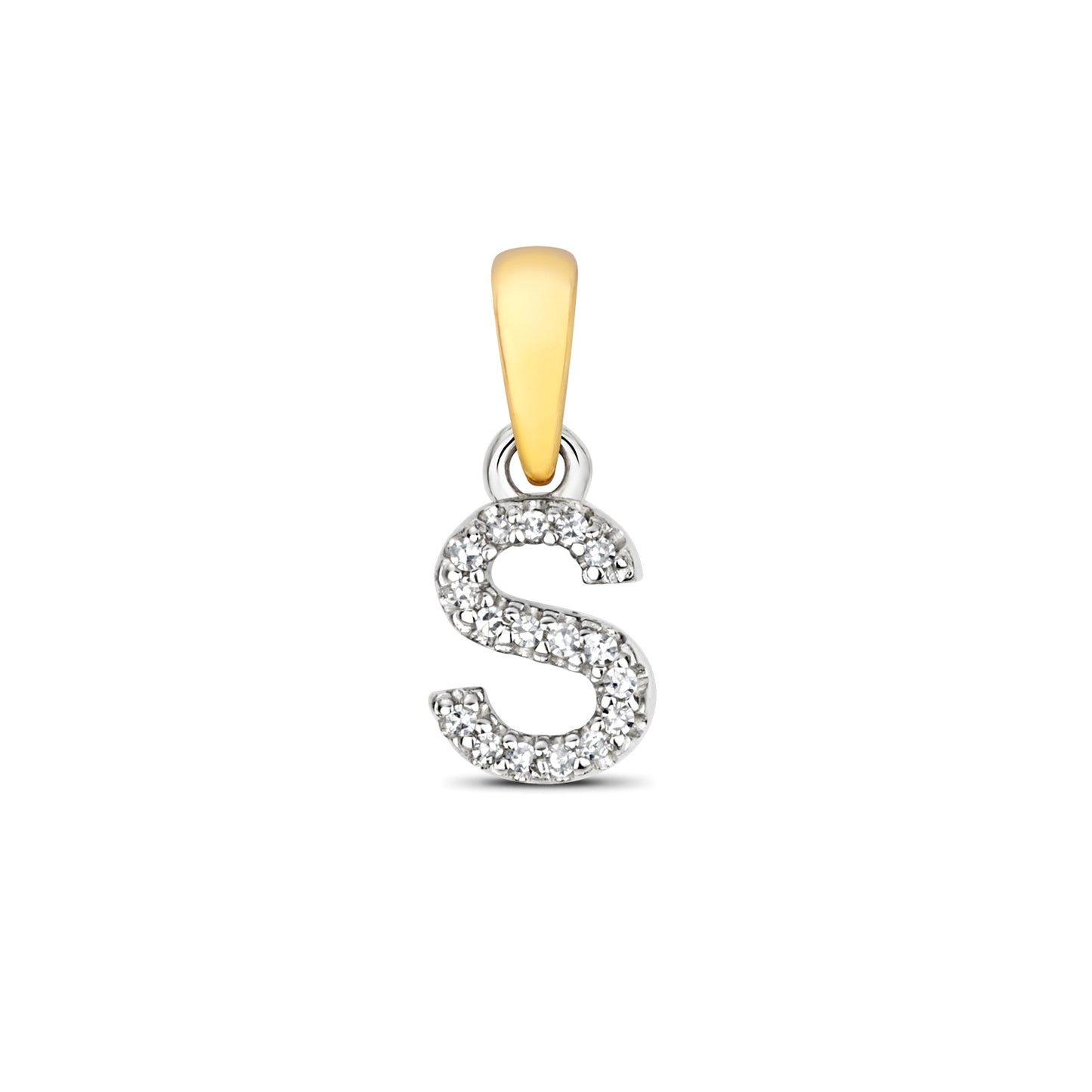 Diamond and 9ct Gold "S" Initial Pendant