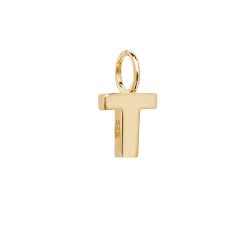 9ct Yellow Gold Small Initial Letter Pendant - Full Alphabet available