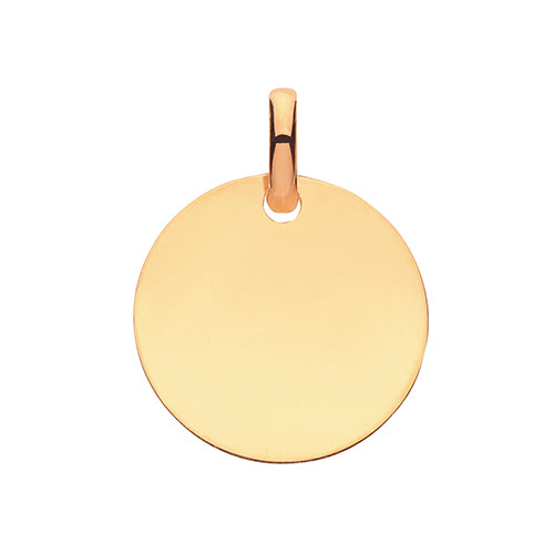 9ct Gold Round Disc Pendant