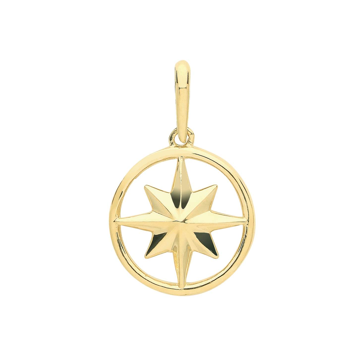 9ct Gold Compass Pendant