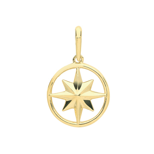 9ct Gold Compass Pendant