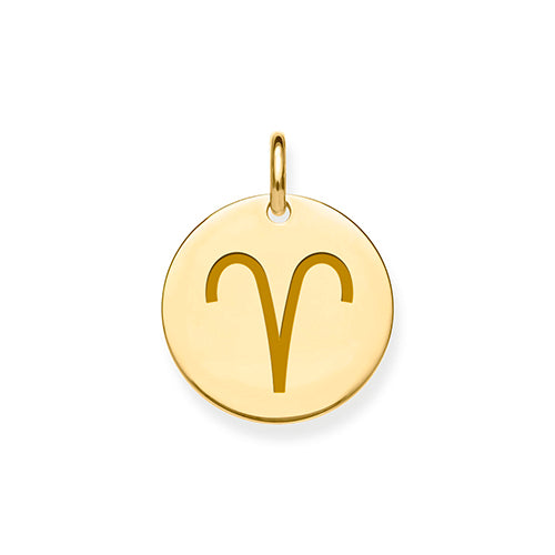 9ct Yellow Gold Aries Zodiac Pendant