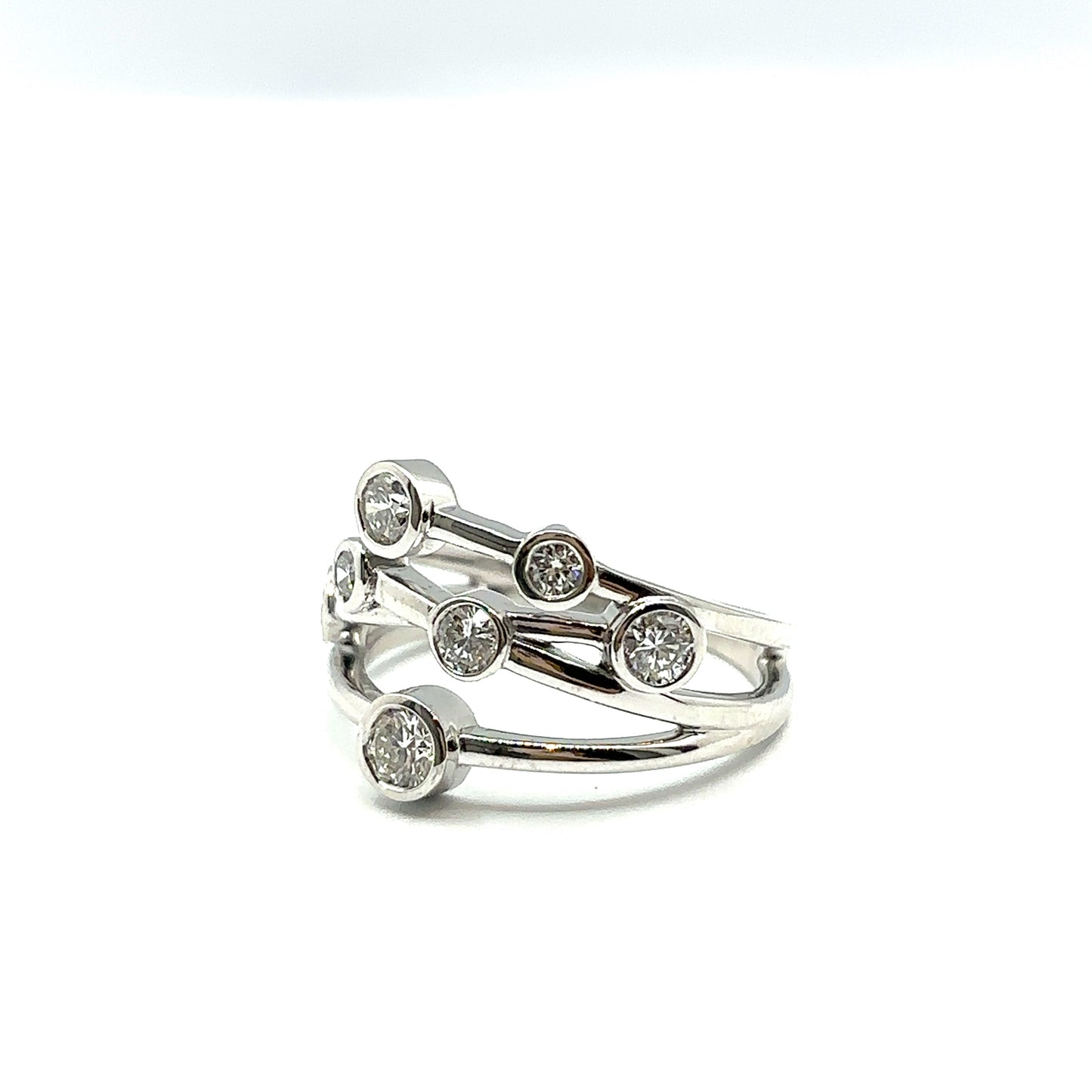 “Rain Dancing” Bubble Ring in 9ct White Gold and Diamond