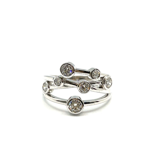 “Rain Dancing” Bubble Ring in 9ct White Gold and Diamond