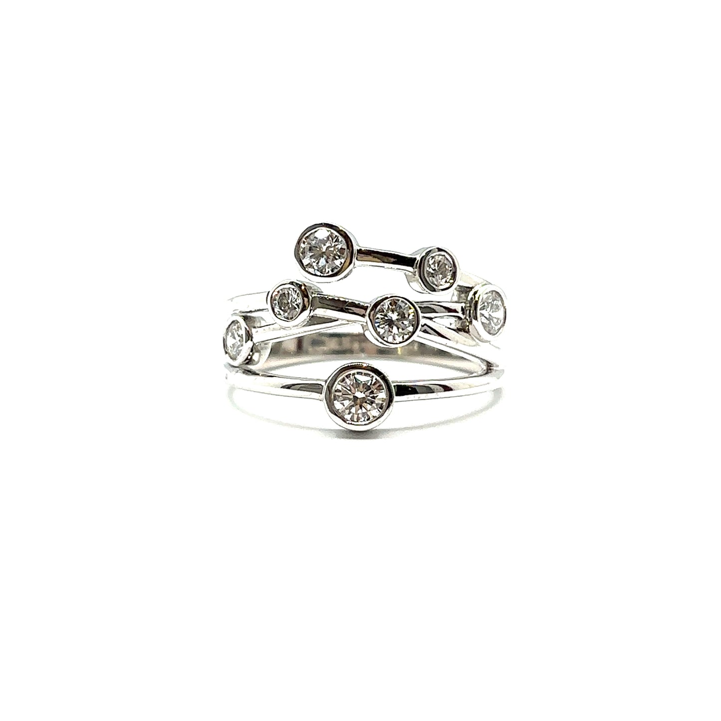 “Rain Dancing” Bubble Ring in 9ct White Gold and Diamond