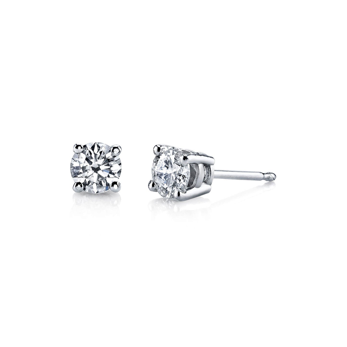 Platinum 4 Claw 0.60ct LG Round Brilliant Diamond Ear Studs