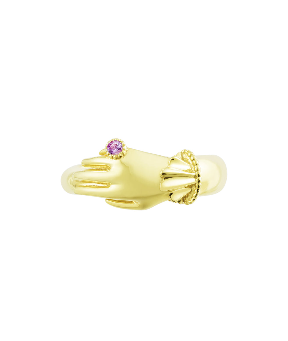 "Pinky Promise" With Pink Sapphire Ring in 18ct Gold