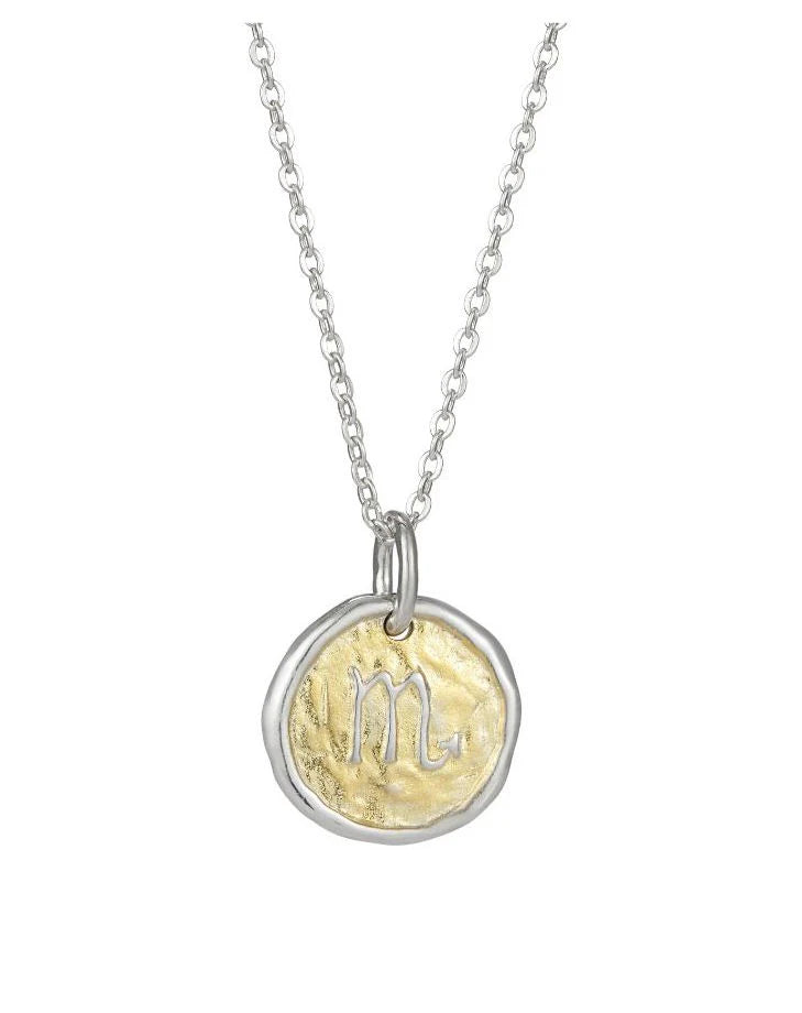 Sterling Silver 18ct Gold Plated Zodiac Star Sign Necklace