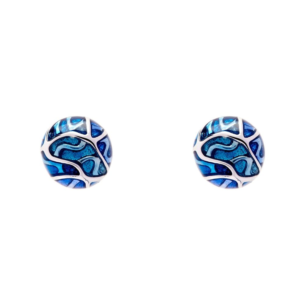 Stainless Steel and Enamel Leto Stud Earrings